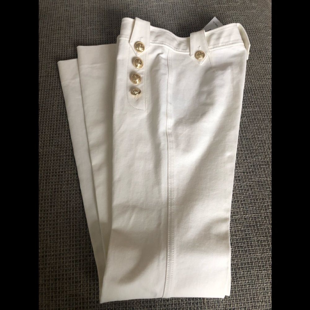 DEREK LAM 10 CROSBY SOFT WHITE TROUSERS